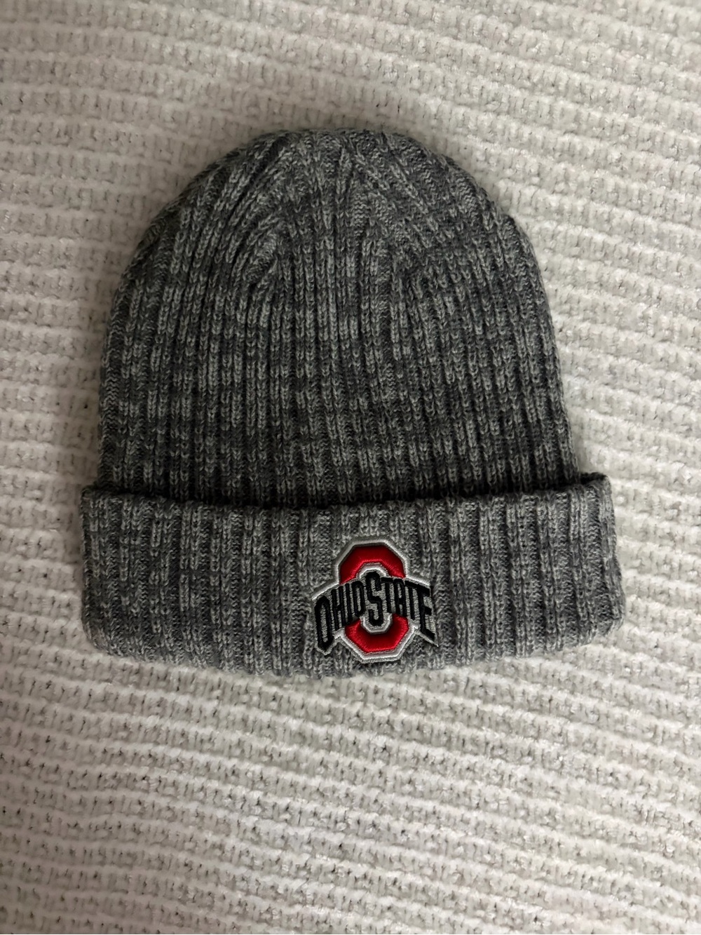 Ohio State Gray Ribbed Knit Beanie